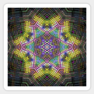 Weave Mandala Yellow Pink and Green Sticker